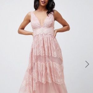 ASOS DESIGN delicate lace blush dress NWT, size XS